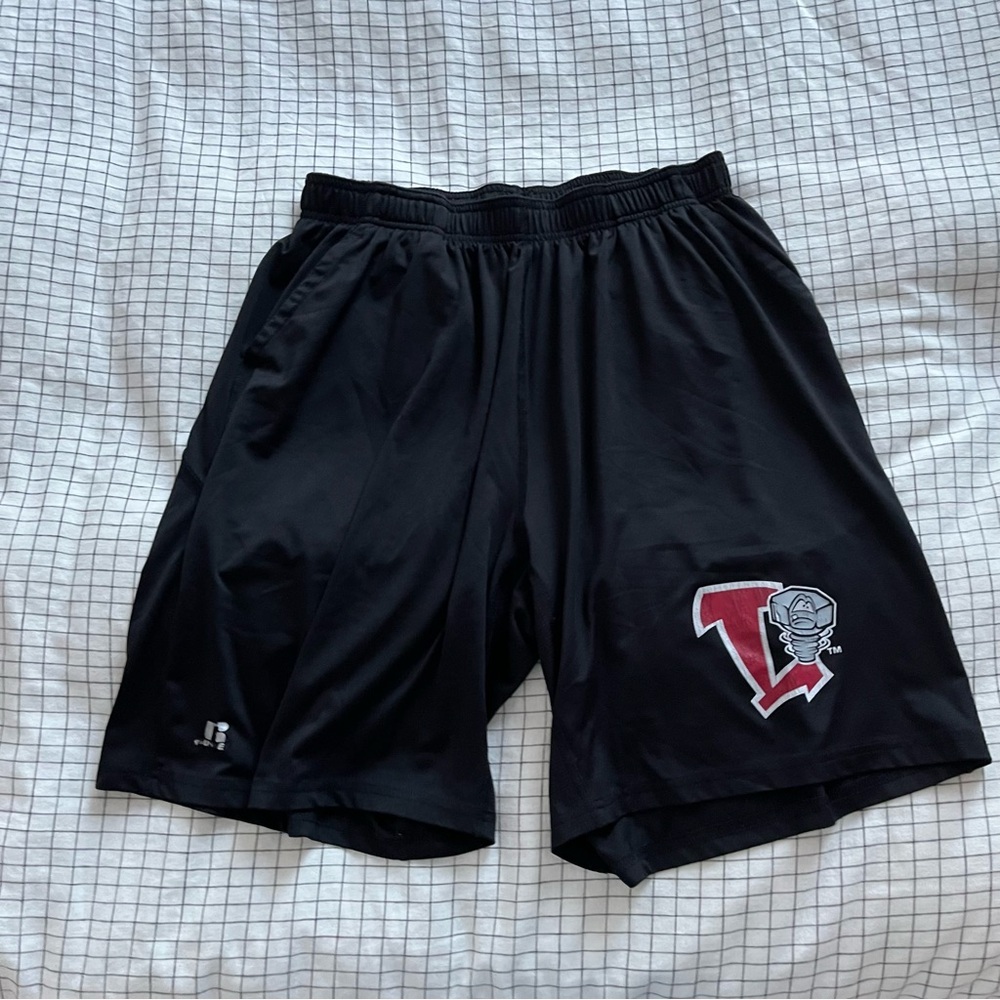 Black Athletic Men Shorts - Lansing Lugnuts